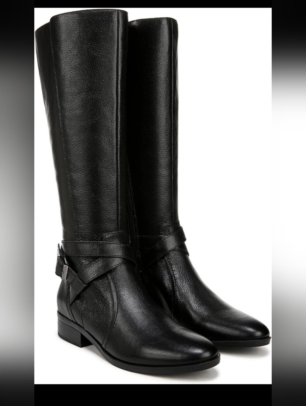 Naturalizer Women's Rena 2 Riding Boot Black Leather Size 10 Medium